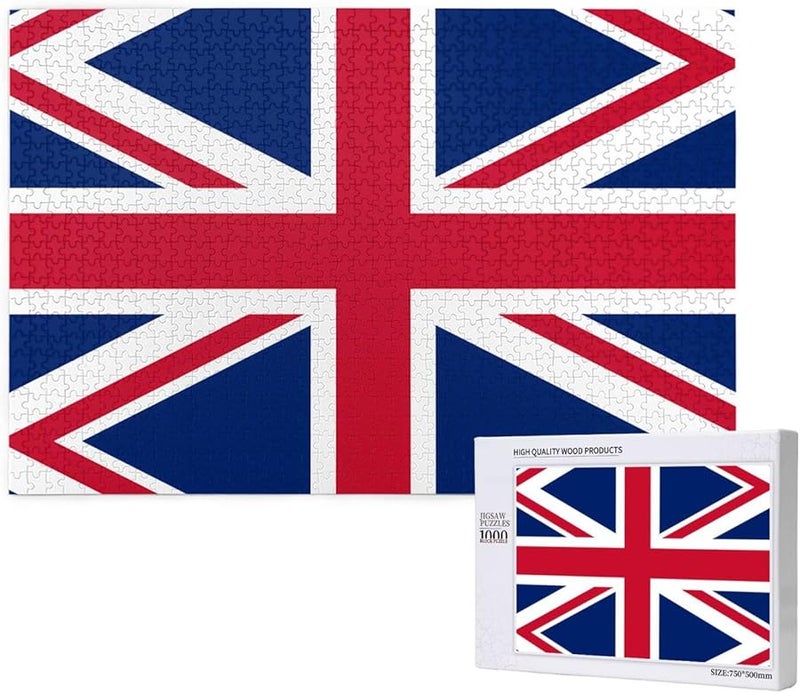 لغز علم بريطانيا 1000 قطعة للكبار هدية ديكور منزلي 29.5 × 19.7 بوصة - Image 1